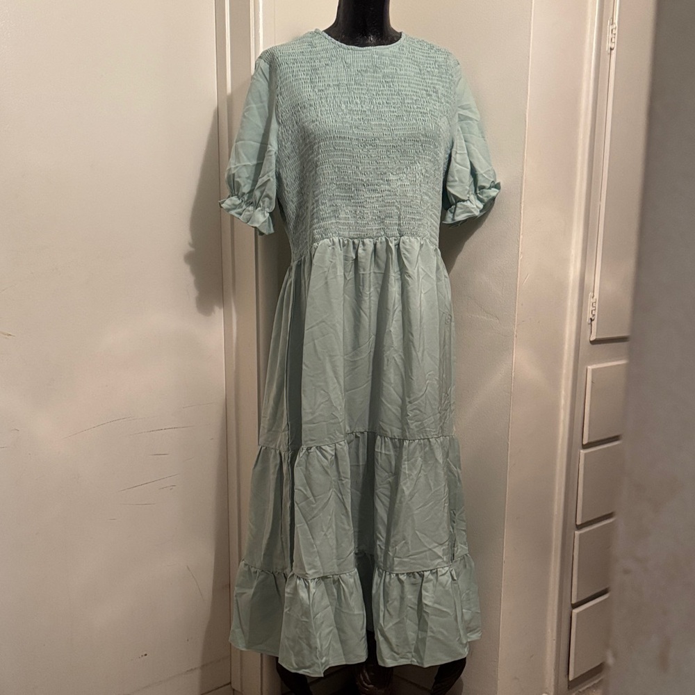Chic half Sleeve Mint Dress